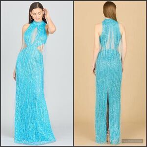 LARA Carrie Fringe Beaded dress
